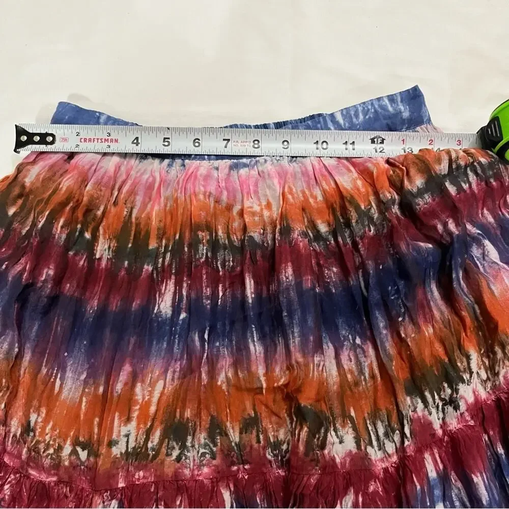 NWT Anthropologie Oksana Norblack Norwhite Tie Dye Midi Colorful Skirt Size S